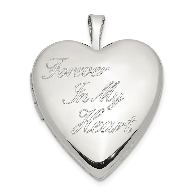 Engravable Sterling Silver Heart Locket Forever In My Heart Pendant