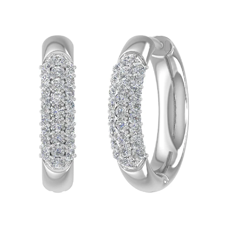 1/2 Carat Diamond Hoop Earrings in Gold - IGI Certified