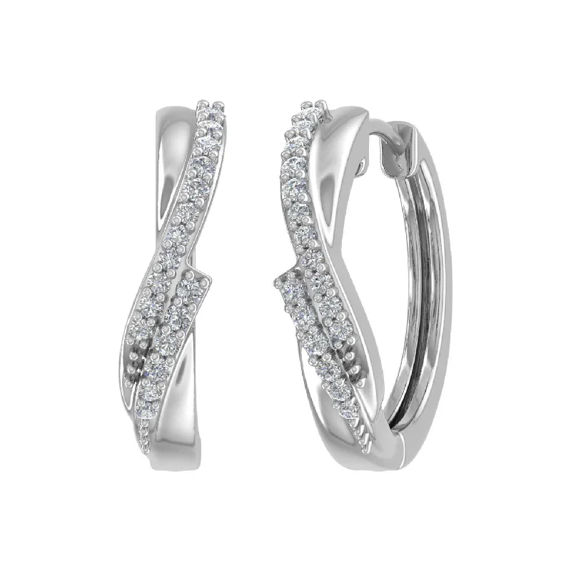 1/5 Carat Diamond Hoop Earrings in Gold - IGI Certified