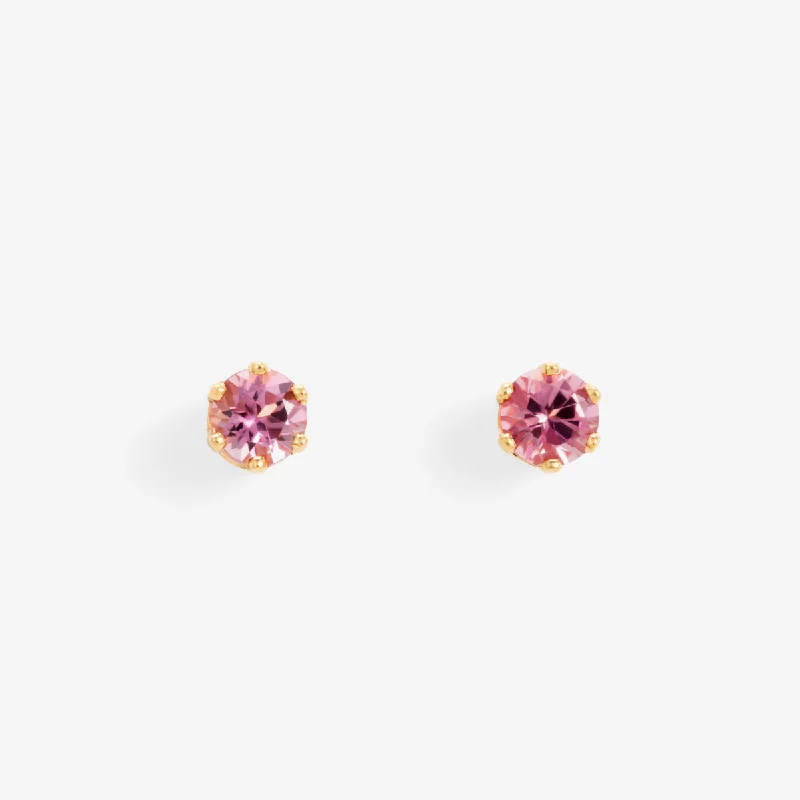 3mm Pink Tourmaline Studs | E1902T