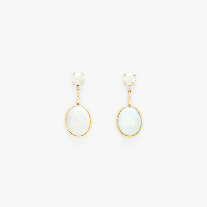 Australian White Opal Glacé Earring | E8601OP