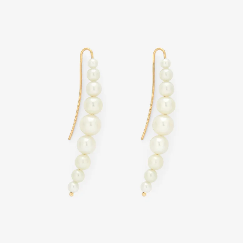 Cascading White Pearl Drop Earrings | E7801P