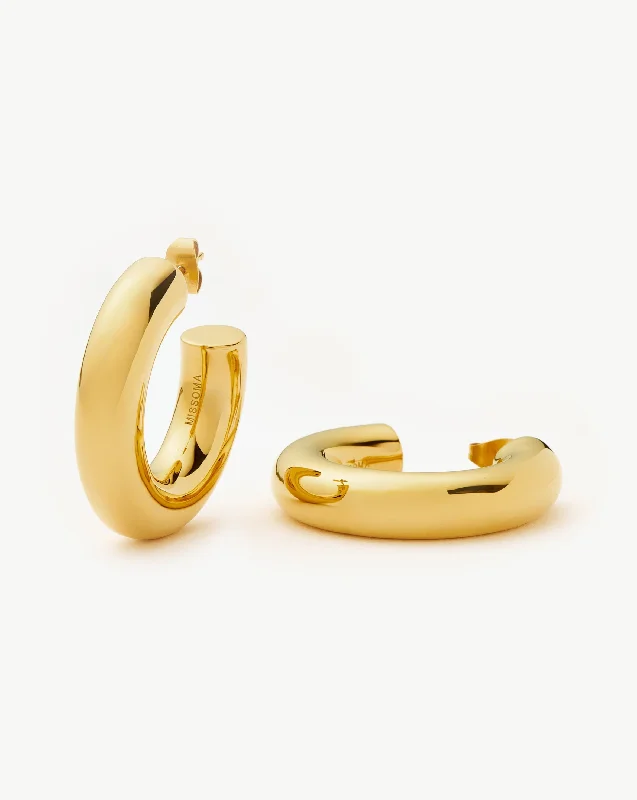 Chubby Large Hoop Earrings | 18ct Gold Plated