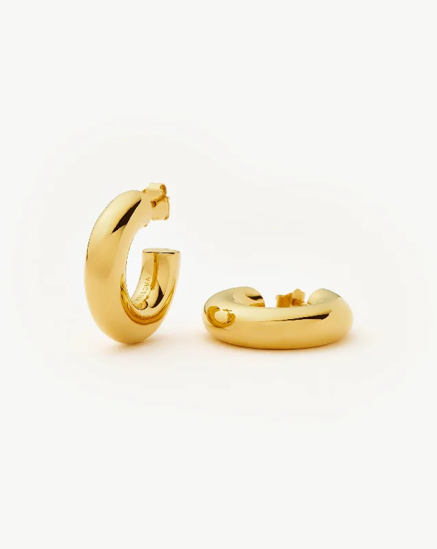 Chubby Medium Hoop Earrings | 18ct Gold Vermeil