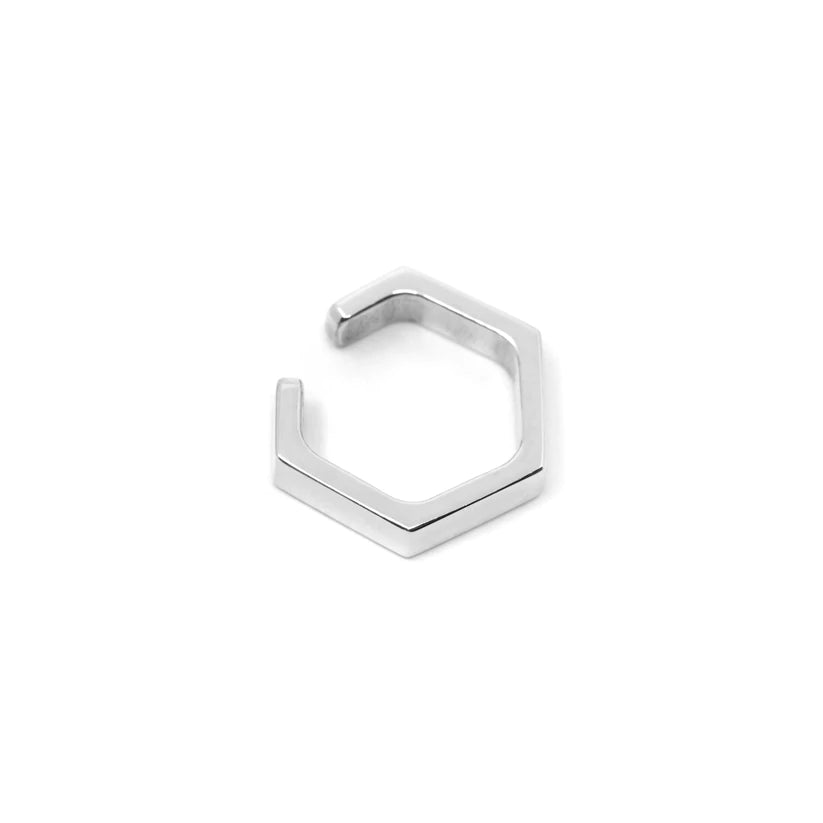 Hex Ear Cuff - Silver