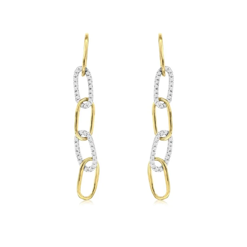 Diamond Accented Paperclip Style Earrings