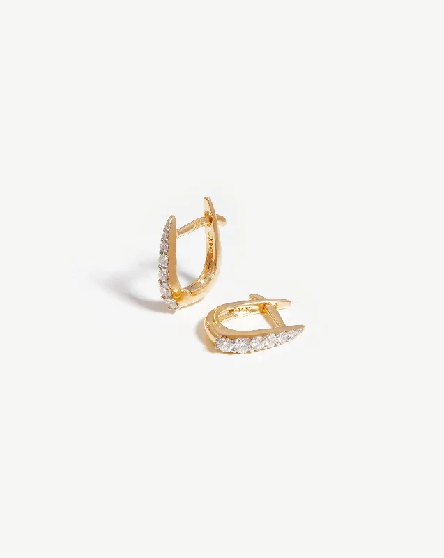 Fine Claw Huggies | 14ct Solid Gold/Diamond