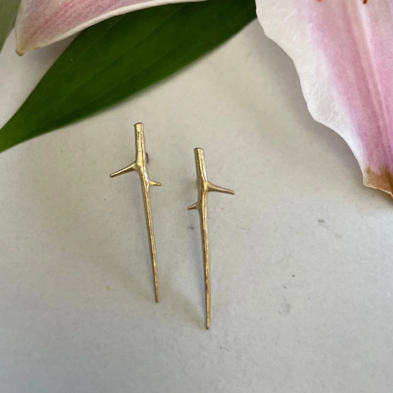 Little Gold Thorn Post Earring