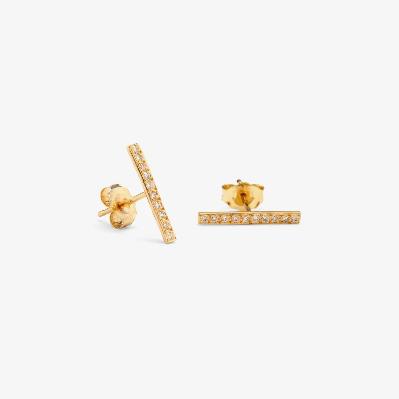 Long Diamond Bar Studs | E2101W