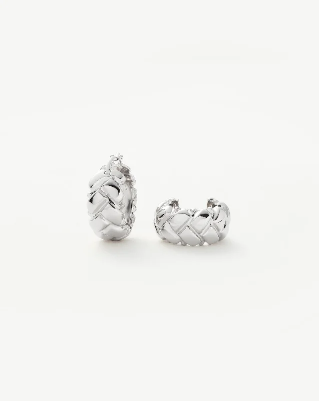 Lucy Williams Waffle Mini Hoop Earrings | Sterling Silver