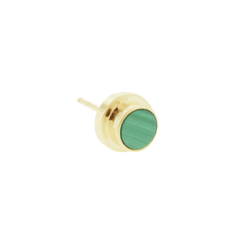 Malachite Circle Lego Stud Earring