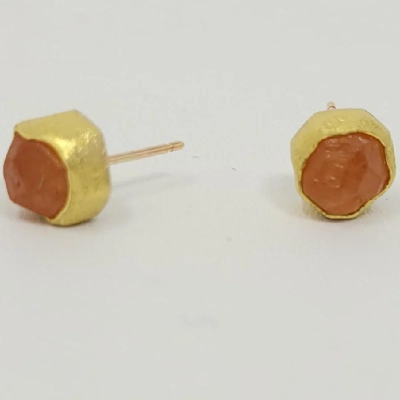 Spessartite Garnet Crystal Studs