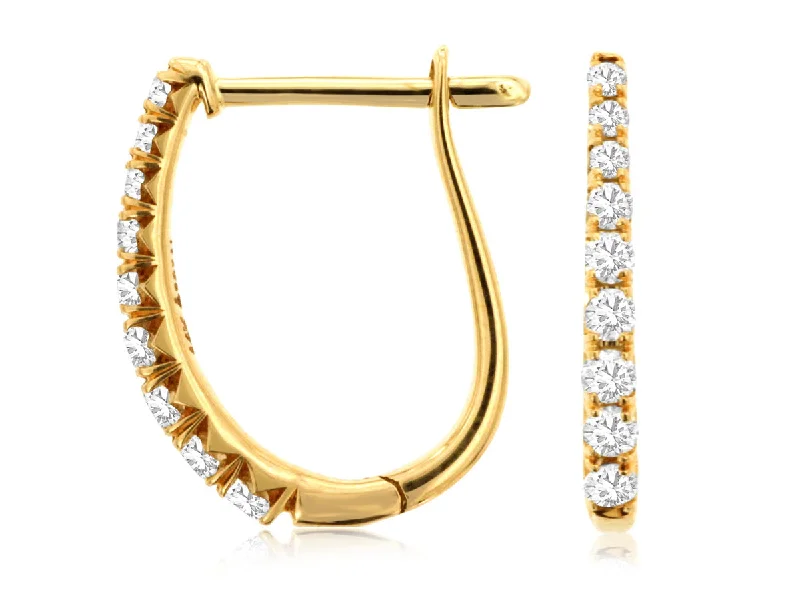 Oval Shaped Diamond Hoop Earrings