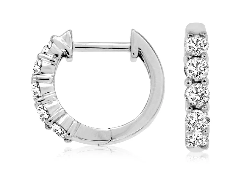 Round Diamond Huggie Earrings