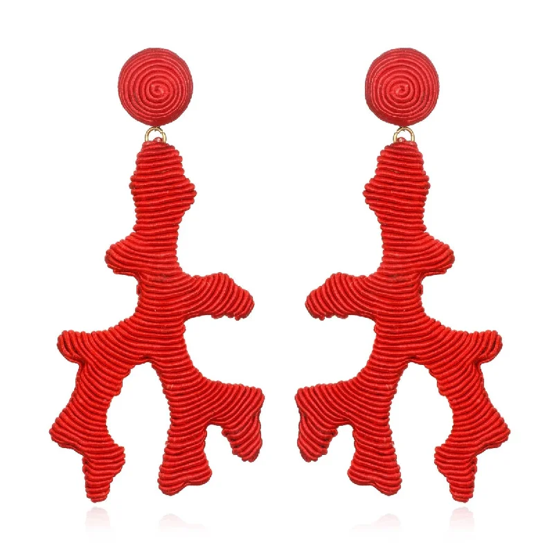 Seychelles Silk Red Drop Earrings