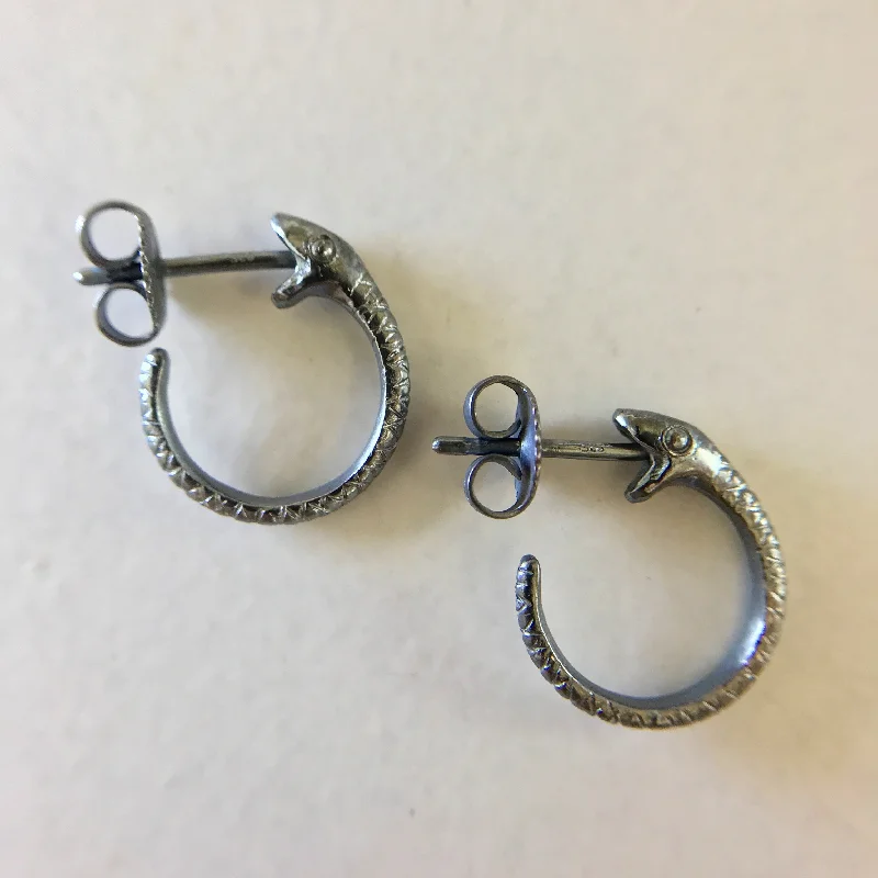 Small Silver Snakebite Hoops