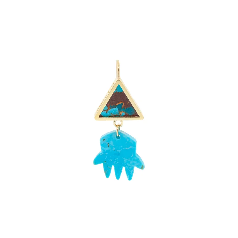 Triangle Hand Turquoise Gemstone Earring