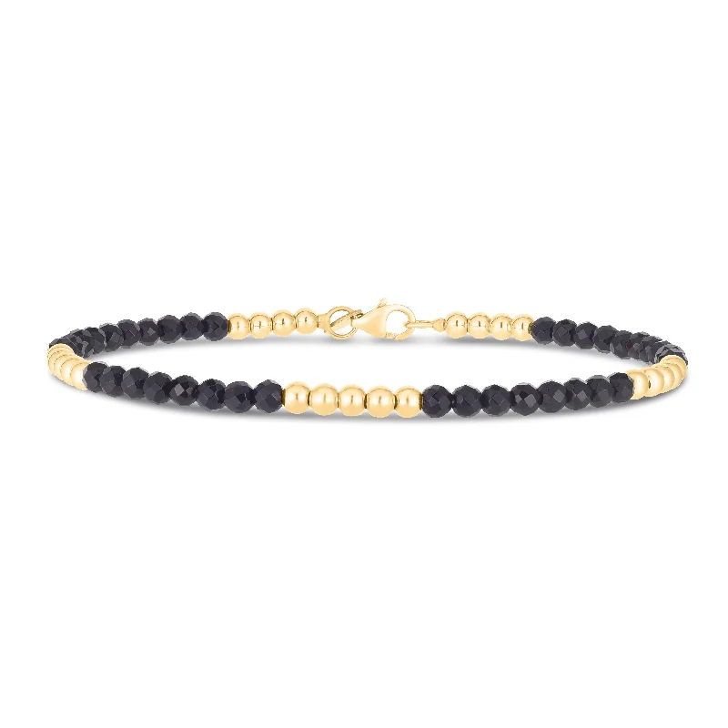 14K Onyx Pallina Bead Bracelet