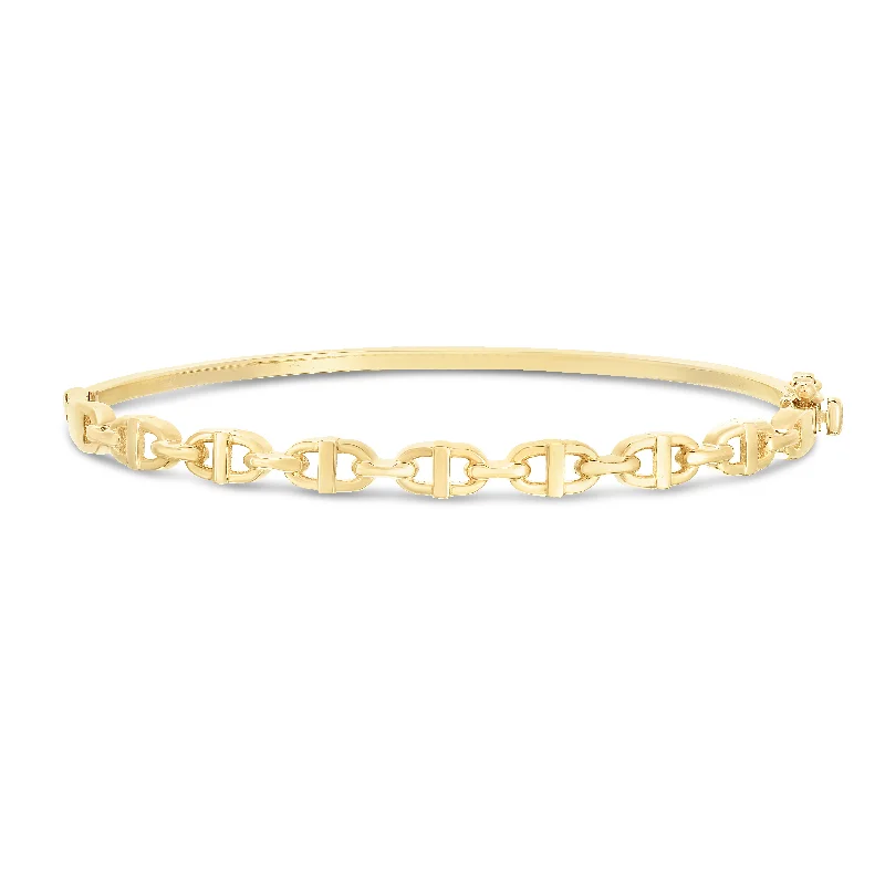 14K Puffed Mariner Bangle