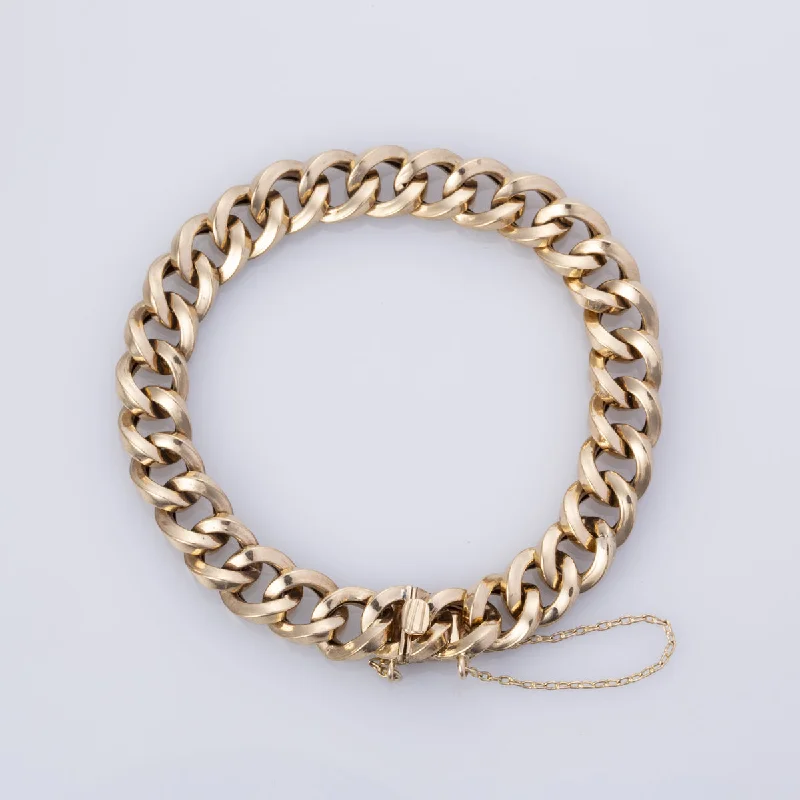 18k Yellow Gold Curb Chain Bracelet  | 7" |