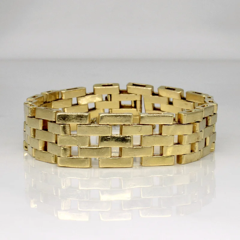 18k Yellow Gold Panther Link Bracelet | 7" |