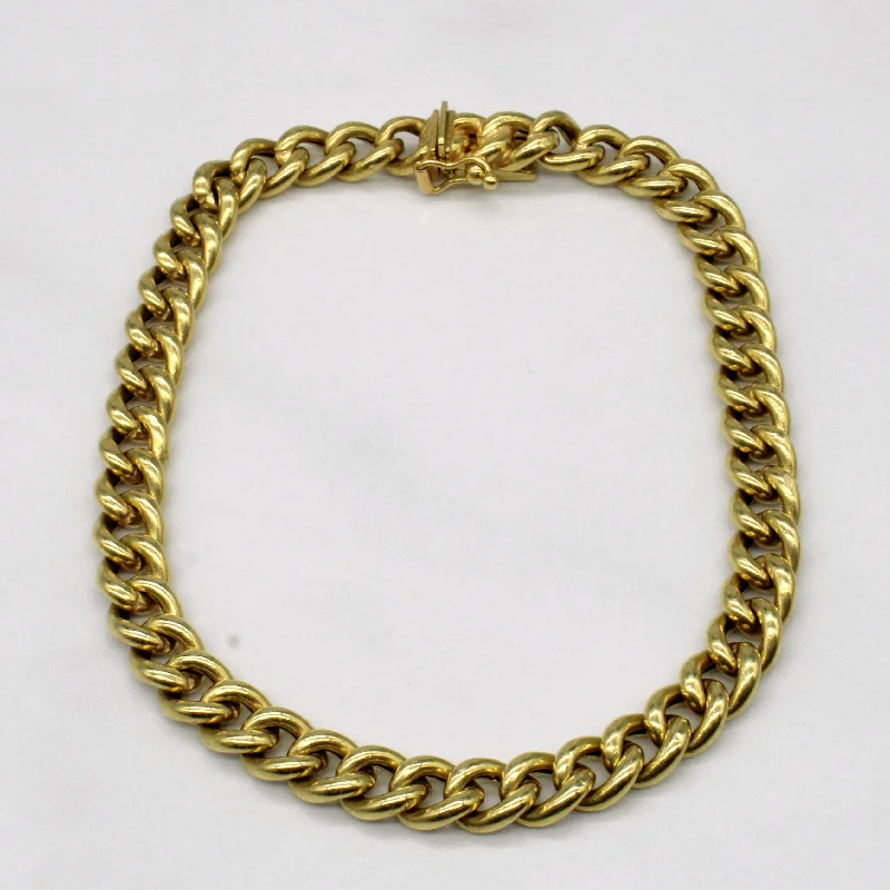 18k Yellow Gold Curb Link Bracelet | 7.5" |