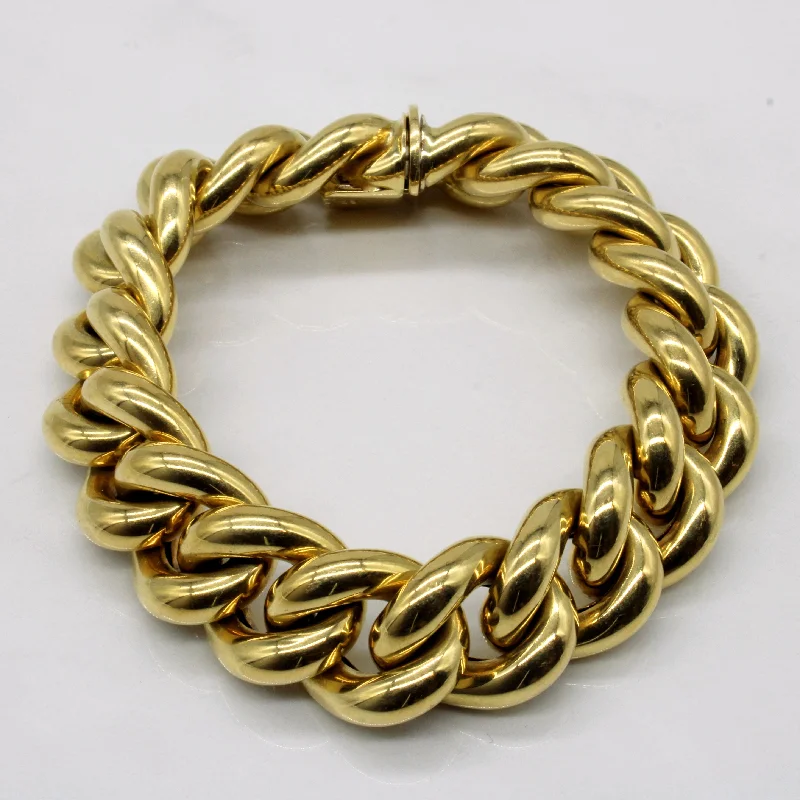 18k Yellow Gold Curb Link Bracelet | 8" |