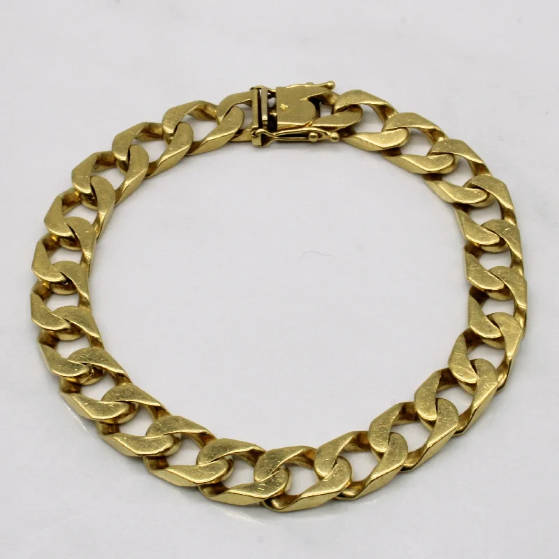 18k Yellow Gold Curb Link Chain Bracelet | 8" |