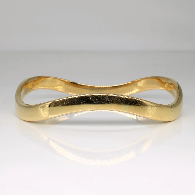 18k Yellow Gold Curved Bangle | 7" |