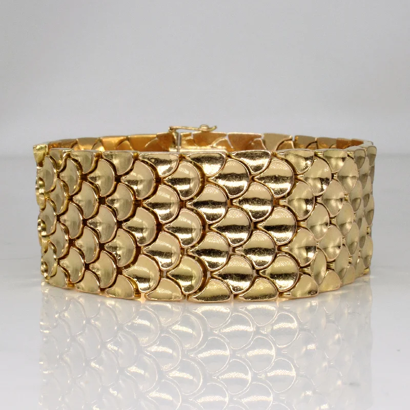 18k Yellow Gold Fish Scale Bracelet | 7.5" |