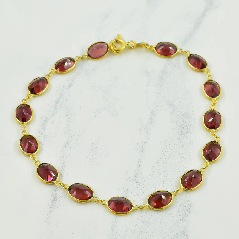 18k Yellow Gold Garnet Bracelet | 11.00ctw | 7" |