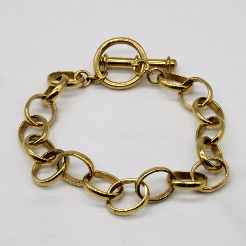 18k Yellow Gold Oval Link Bracelet | 7" |