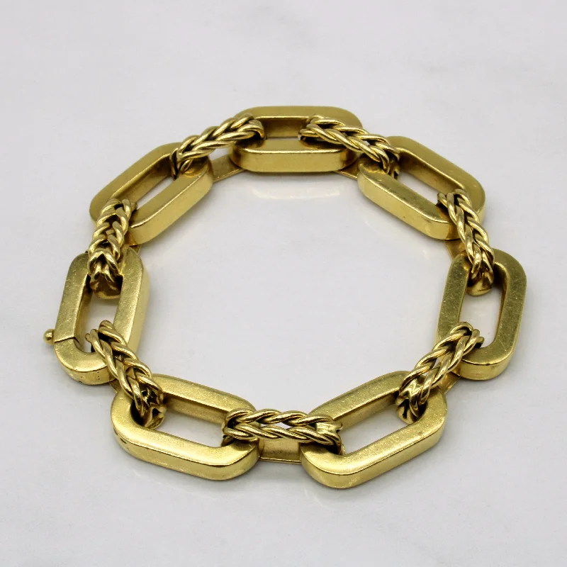 18k Yellow Gold Oval Link Bracelet | 7" |