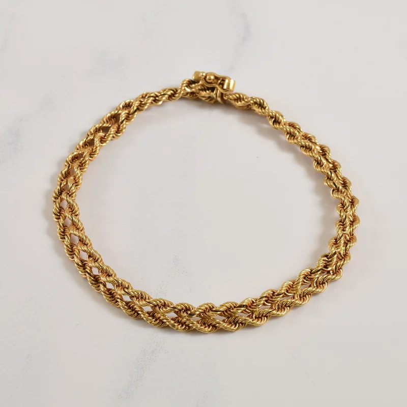 18k Yellow Gold Rope Bracelet | 7.00" |