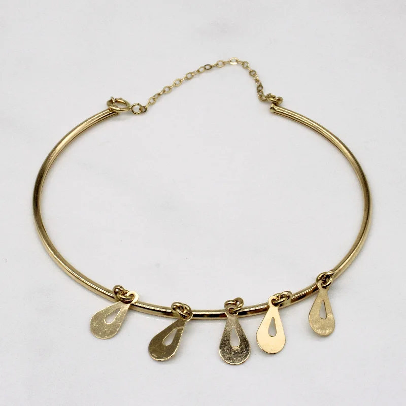 18k Yellow Gold Teardrop Charm Bracelet | 6.5" |