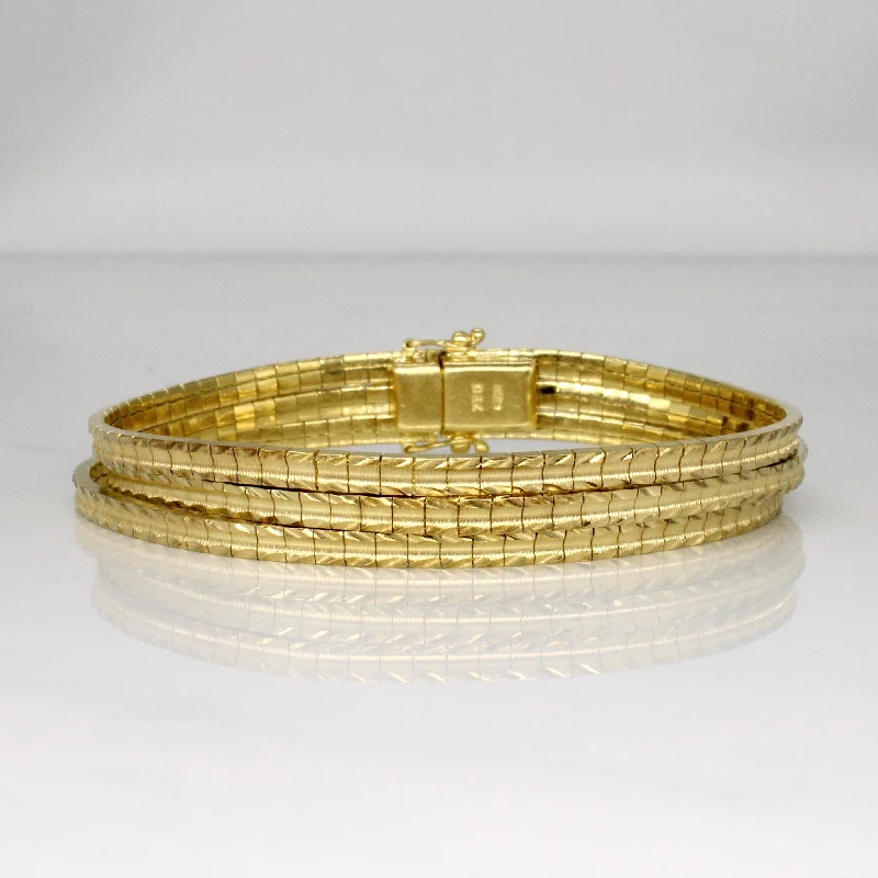 18k Yellow Gold tiered Bracelet | 7.5" |