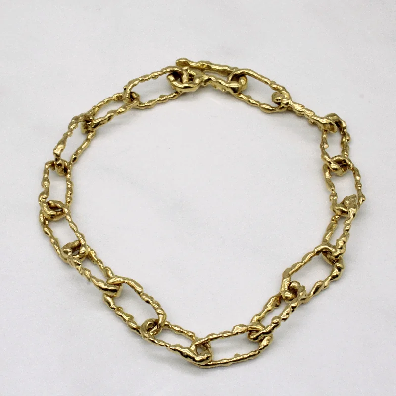 18k Yellow Gold Unique Link Bracelet | 8.5" |