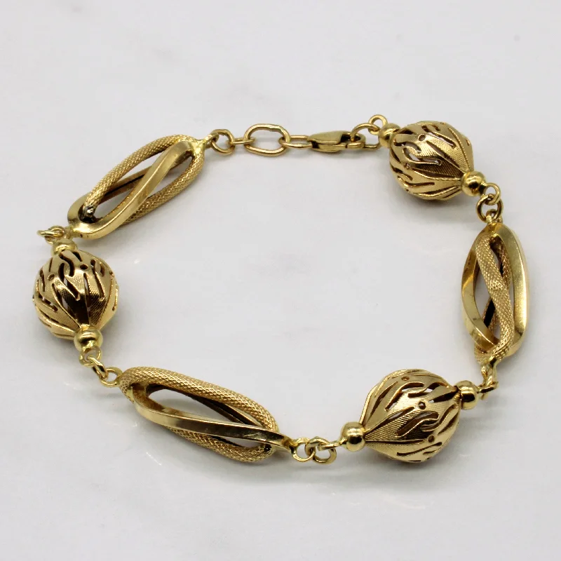 18k Yellow Gold Unique Link Bracelet | 8" |