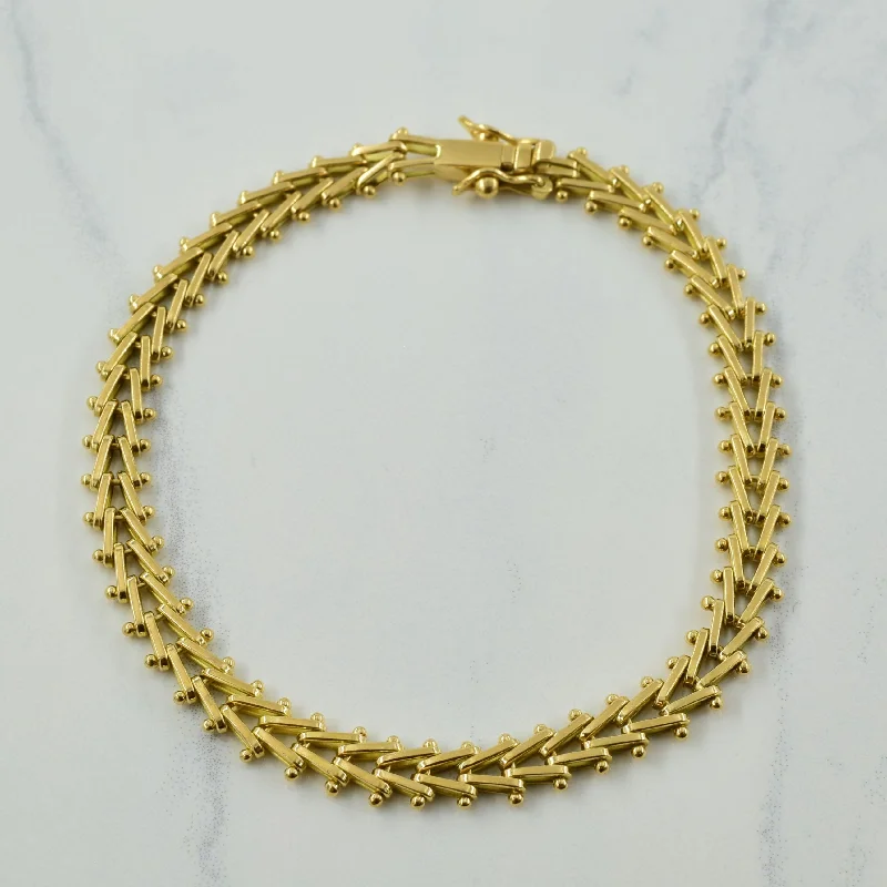 18k Yellow Gold V Link Chain Bracelet | 7.5" |