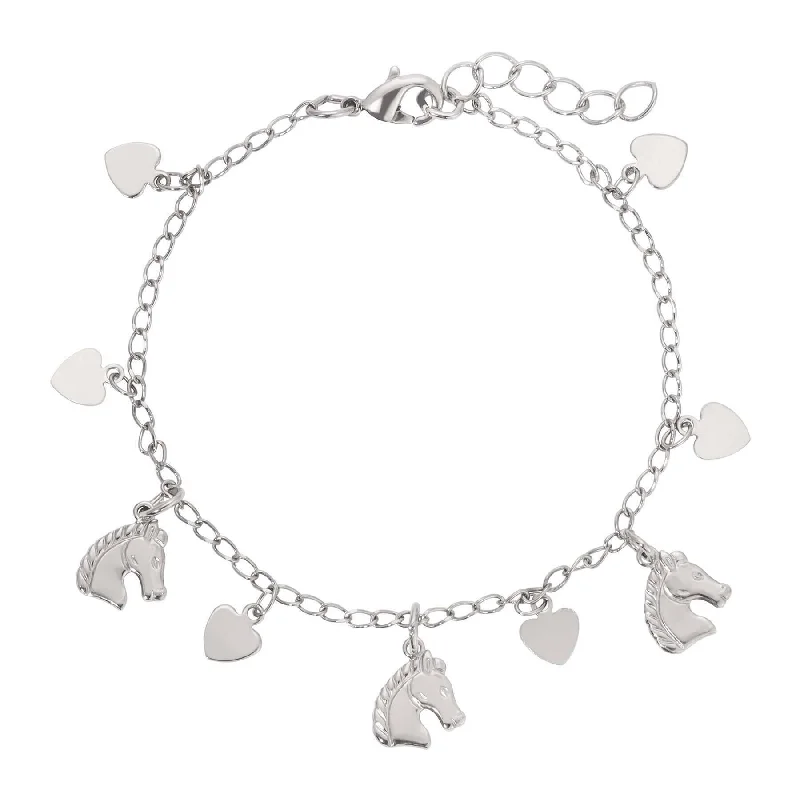 1928 Jewelry Equine & Heart Charms Bracelet