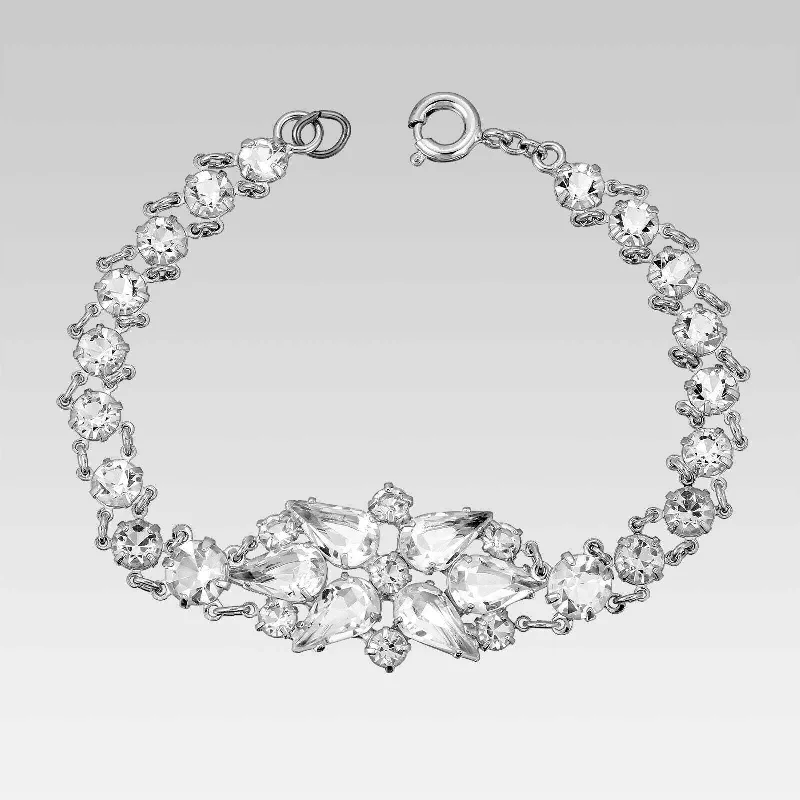 1928 Jewelry Pear & Round Multi Austrian Crystal Link Bracelet