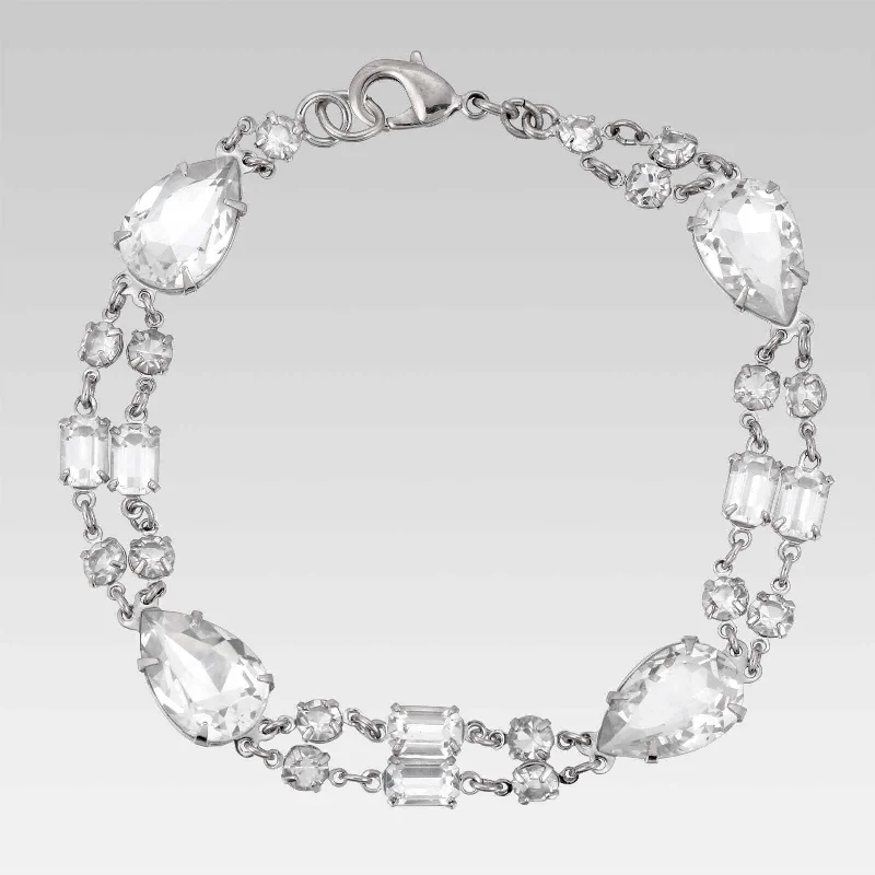 1928 Jewelry Pear Austrian Crystal Link Bracelet