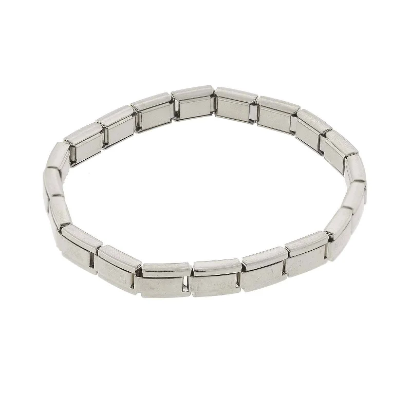 1928 Jewelry Silver Classic Polished Stainless Steel Stretch Bracelet