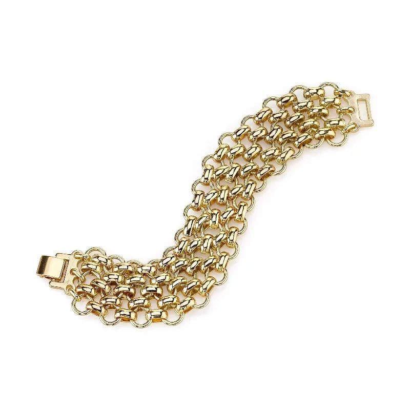 2028 Jewelry Polished Gold Mesh Chain Bracelet