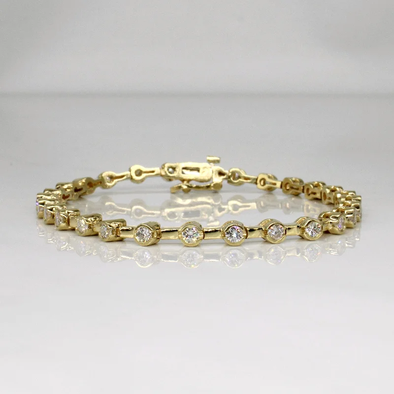 Bezel Set Diamond Bracelet | 2.25ctw | 7" |