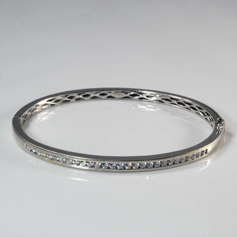 Channel Set Diamond Bangle | 0.84ctw | 7" |