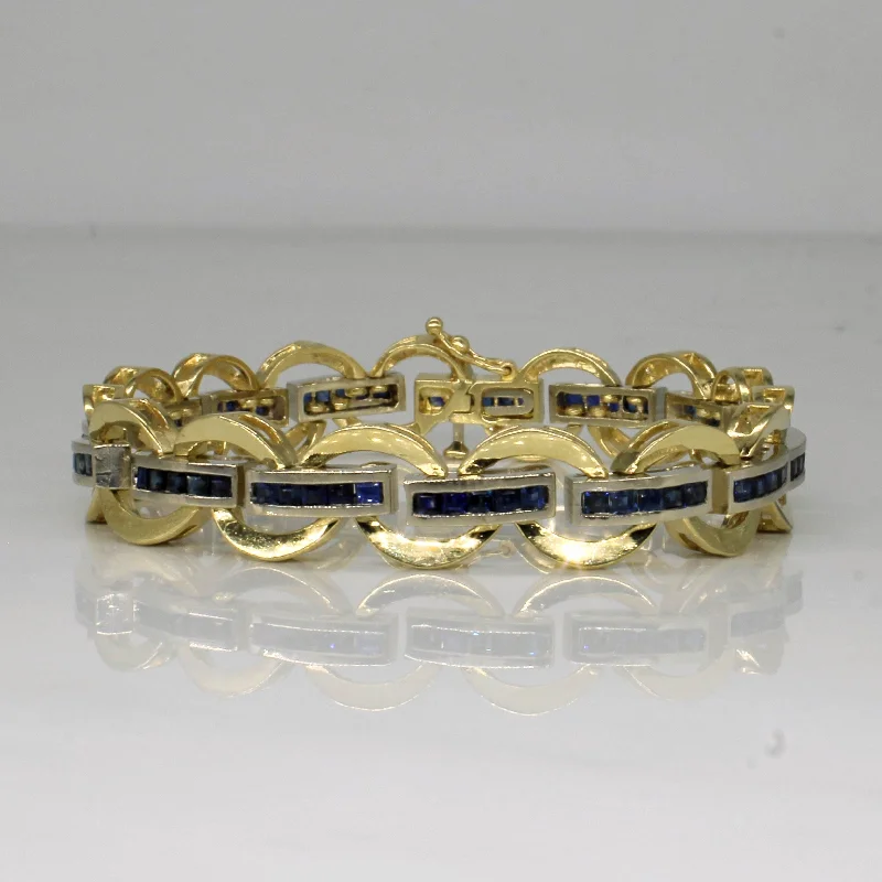 Channel Set Sapphire Bracelet | 2.40ctw | 7" |