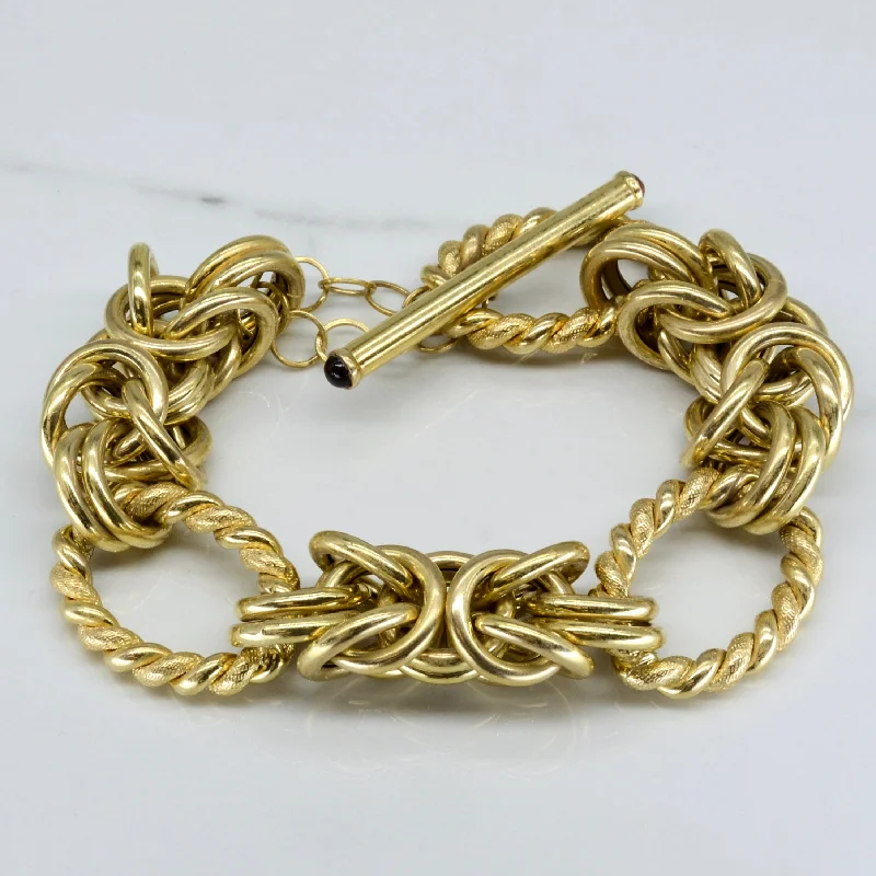 Chunky Fancy Chain Gold Bracelet | 8" |