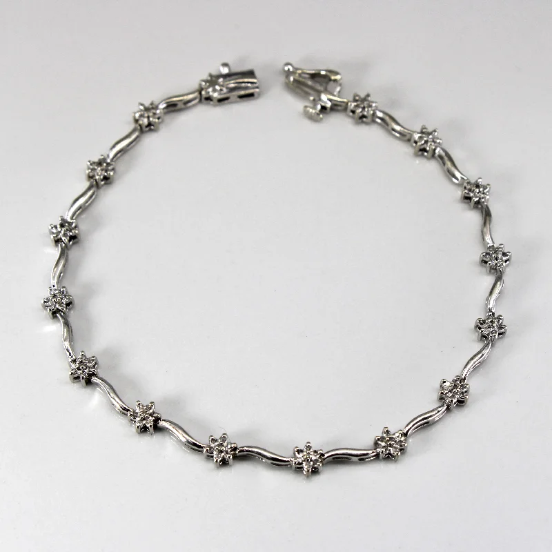 Cluster Diamond Tennis Bracelet | 0.21ctw | 8"|