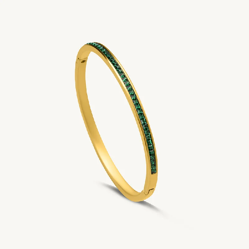 Green Gleam Bangle Bracelet